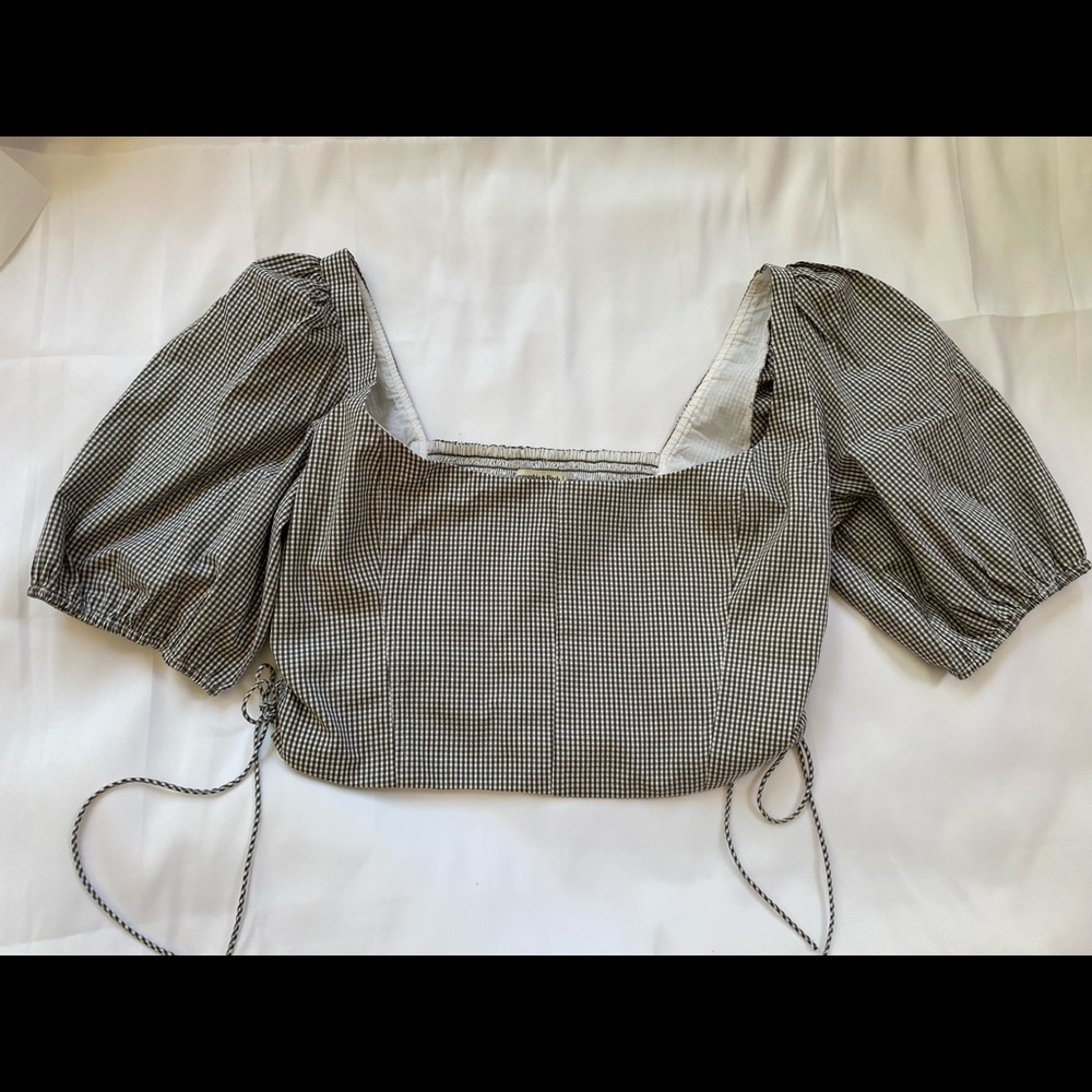 Lace-up Poplin Corset Scoopneck top